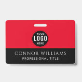 Red Black Logo Employee ID バッジ (裏面)