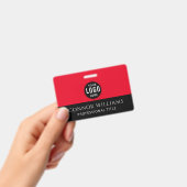 Red Black Logo Employee ID バッジ (手持ち)