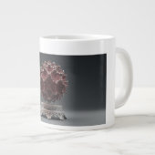 Red & Black Mandelbrot Sphere On Silver Pedestal ジャンボコーヒーマグカップ (正面右)