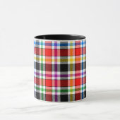 Red Black Multicolour Flannel Plaid Tartan Design マグカップ (中央)