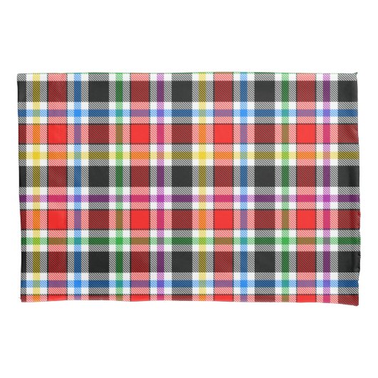 Red Black Multicolour Flannel Plaid Tartan Design 枕カバー (正面)