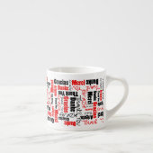 Red Black Multilingual Thank You Word Cloud エスプレッソカップ (右)
