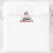 Red Black Multilingual Thank You Word Cloud 三角形シール (バッグ)