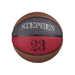 RED Black Number Chalkboard Etchingが指定されました ミニバスケットボール