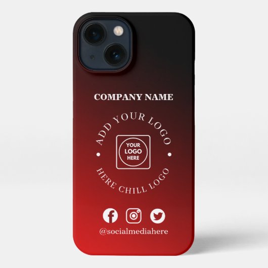 Red Black Ombre Logo Social Media iphone case iPhoneケース (裏面)