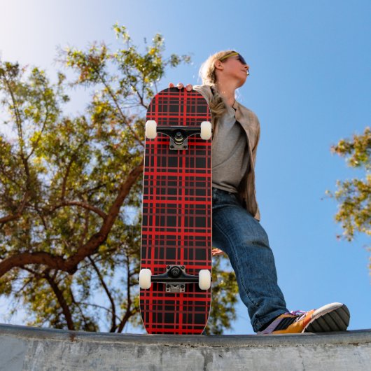 Red & Black Plaid スケートボード (室外1)