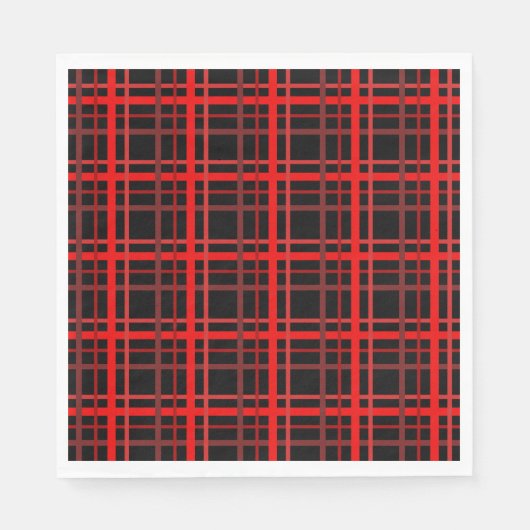 Red & Black Plaid スタンダードランチョンナプキン (正面)