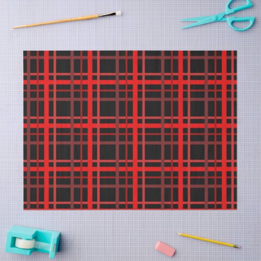 Red & Black Plaid 薄葉紙 (クラフト)