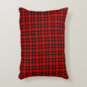 Red Black Plaid Pattern アクセントクッション (正面(垂直))