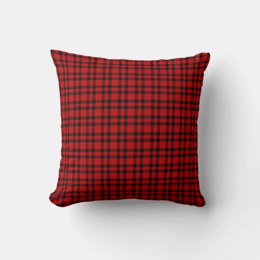 Red Black Plaid Pattern クッション (正面)