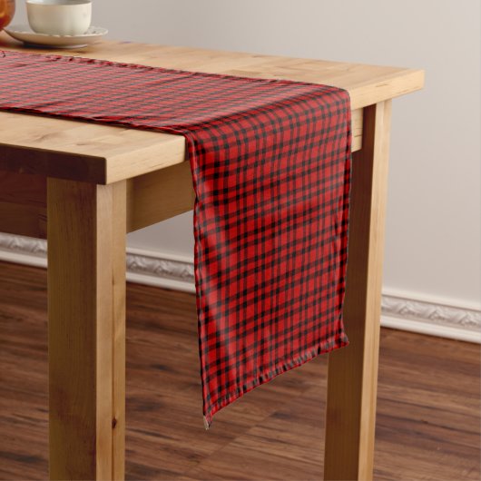 Red Black Plaid Pattern ミディアムテーブルランナー (インサイチュ)