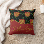 Red Black Roses Love You クッション (ブランケット)