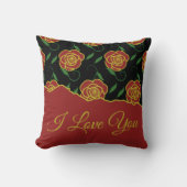 Red Black Roses Love You クッション (正面)