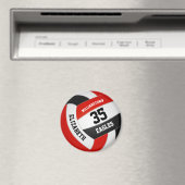 red black school colors team name volleyball マグネット (インサイチュ (食洗機))