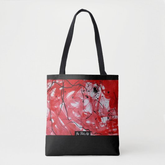 RED&BLACK SCRIBBLE: Tasche トートバッグ (正面)