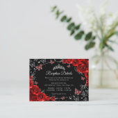 Red Black Silver Quinceanera Reception Details エンクロージャーカード (スタンド正面)