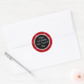 Red, Black, Silver, Samuel 70th Birthday Stickers ラウンドシール (封筒)