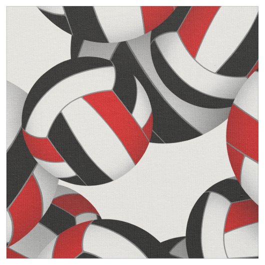 red black team colors volleyballs scalable pattern ファブリック (クローズアップ)