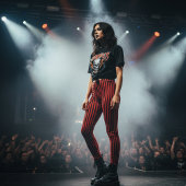 Red & Black Vertical Striped レギンス