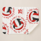 red black volleyball court happy place typography シェルパブランケット (正面(横))