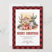 Red Black Western Check Holiday Greeting Card シーズンカード (正面)