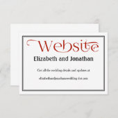 Red Black & WhiteのWebサイ結婚ト詳細カード エンクロージャーカード (正面/裏面)