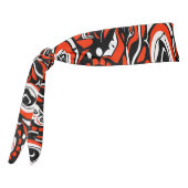 Red Black White Abstract Haida Face Native Art タイヘッドバンド (回転270)