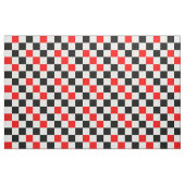 Red Black White Checkered Pattern Design  ファブリック (ファットクウォーター)