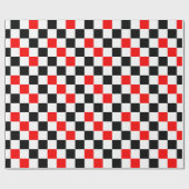 Red Black White Checkered Pattern Design  ラッピングペーパー (フラット)