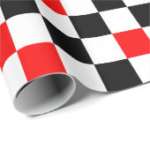 Red Black White Checkered Pattern Design  ラッピングペーパー (ロールコーナー)
