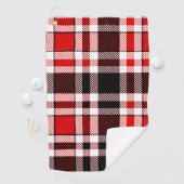 Red Black White Flannel Tartan Pattern Design  ゴルフタオル (インサイチュ)
