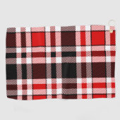 Red Black White Flannel Tartan Pattern Design  ゴルフタオル (横)