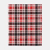 Red Black White Flannel Tartan Pattern Design  フリースブランケット (正面)