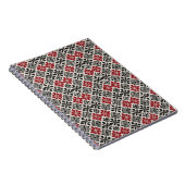 Red Black White Geometric Folk Pattern ノートブック (右側)