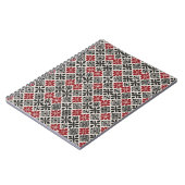 Red Black White Geometric Folk Pattern ノートブック (左側)