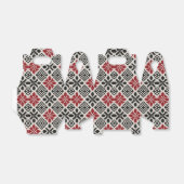 Red Black White Geometric Folk Pattern フェイバーボックス (折り畳みなし)