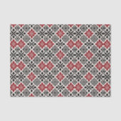 Red Black White Geometric Folk Pattern 薄葉紙 (正面)