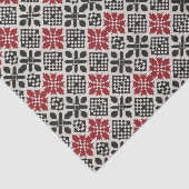 Red Black White Geometric Folk Pattern 薄葉紙 (詳細)