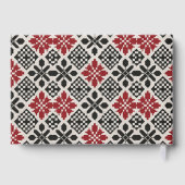 Red Black White Geometric Keffiyeh Folk Pattern ゲストブック (裏面)