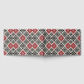 Red Black White Geometric Keffiyeh Folk Pattern ゲストブック (全面)