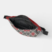 Red Black White Geometric Keffiyeh Folk Pattern ファニーパック (見開き)