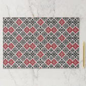 Red Black White Geometric Keffiyeh Folk Pattern ペーパーパッド (インサイチュ)