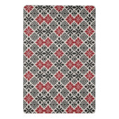 Red Black White Geometric Keffiyeh Folk Pattern ミニクリップボード (裏面)