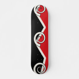 Red Black White Geometric Spiral スケートボード
