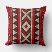 Red Black White Geometric Tribal Aztec クッション (正面)