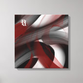 Red Black White Gray Abstract  キャンバスプリント (正面)