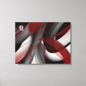 Red Black White Gray Abstract  キャンバスプリント (正面)