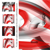 Red Black White Gray Abstract  キャンバスプリント