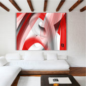 Red Black White Gray Abstract  キャンバスプリント