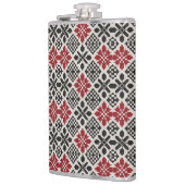 Red Black White Keffiyeh Folk Pattern Flask フラスク (左)
